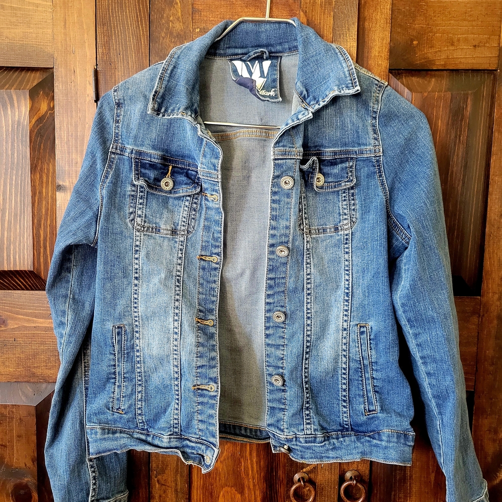 Girls White Mark Denim Jacket